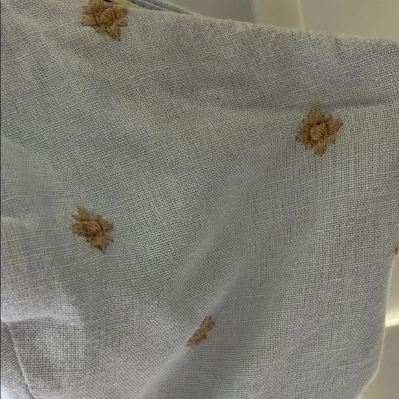 Moulinette Soeurs Light Blue and Brown Embroidered Tank Top - Picture 4 of 8